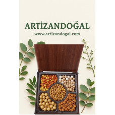 Hediye Paketi Karışık Leblebi, Ahşap Kutuda Hediye Paketi Karışık Leblebi, Ahşap Kutuda